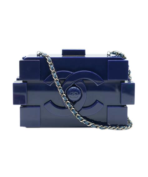 CHANEL Plexiglass Boy Brick Lego Clutch Light Blue